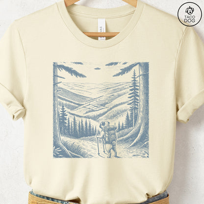 Pug Hiking T-Shirt Natural Taco-Dog