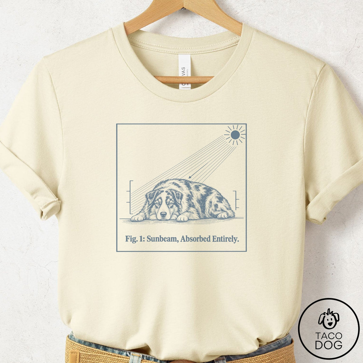 Australian Shepherd Sunbeam T-Shirt Natural Taco-Dog