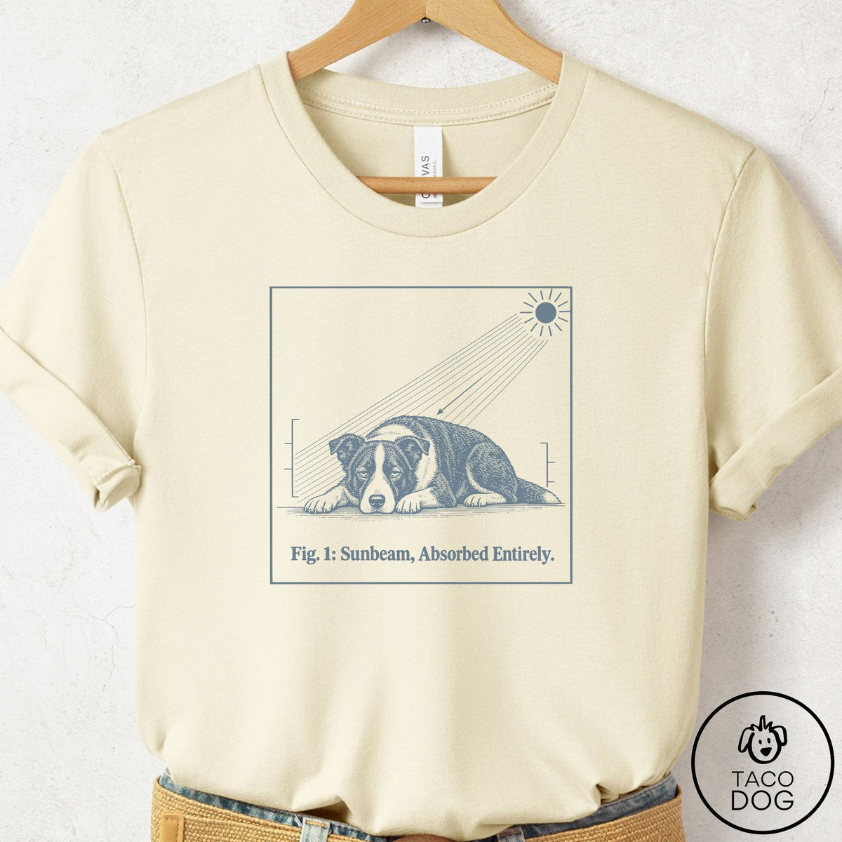 Border Collie Sunbeam T-Shirt Natural Taco-Dog