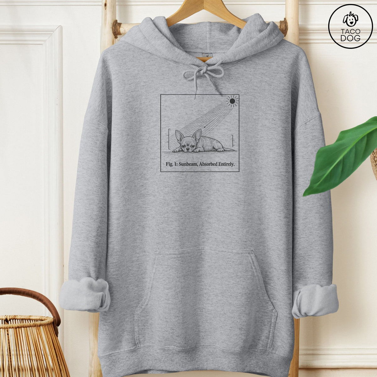 Chihuahua Sunbeam Hoodie Graphite Heather Taco-Dog