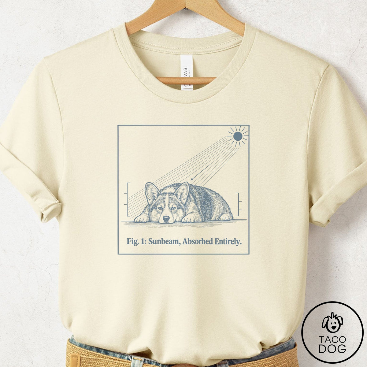 Corgi Sunbeam T-Shirt Natural Taco-Dog