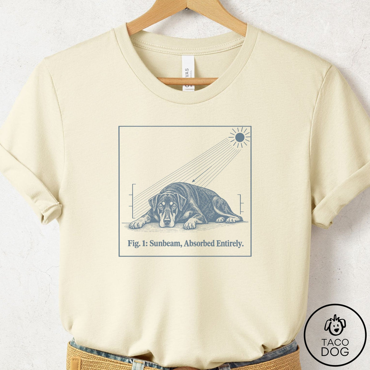 Doberman Sunbeam T-Shirt Natural Taco-Dog