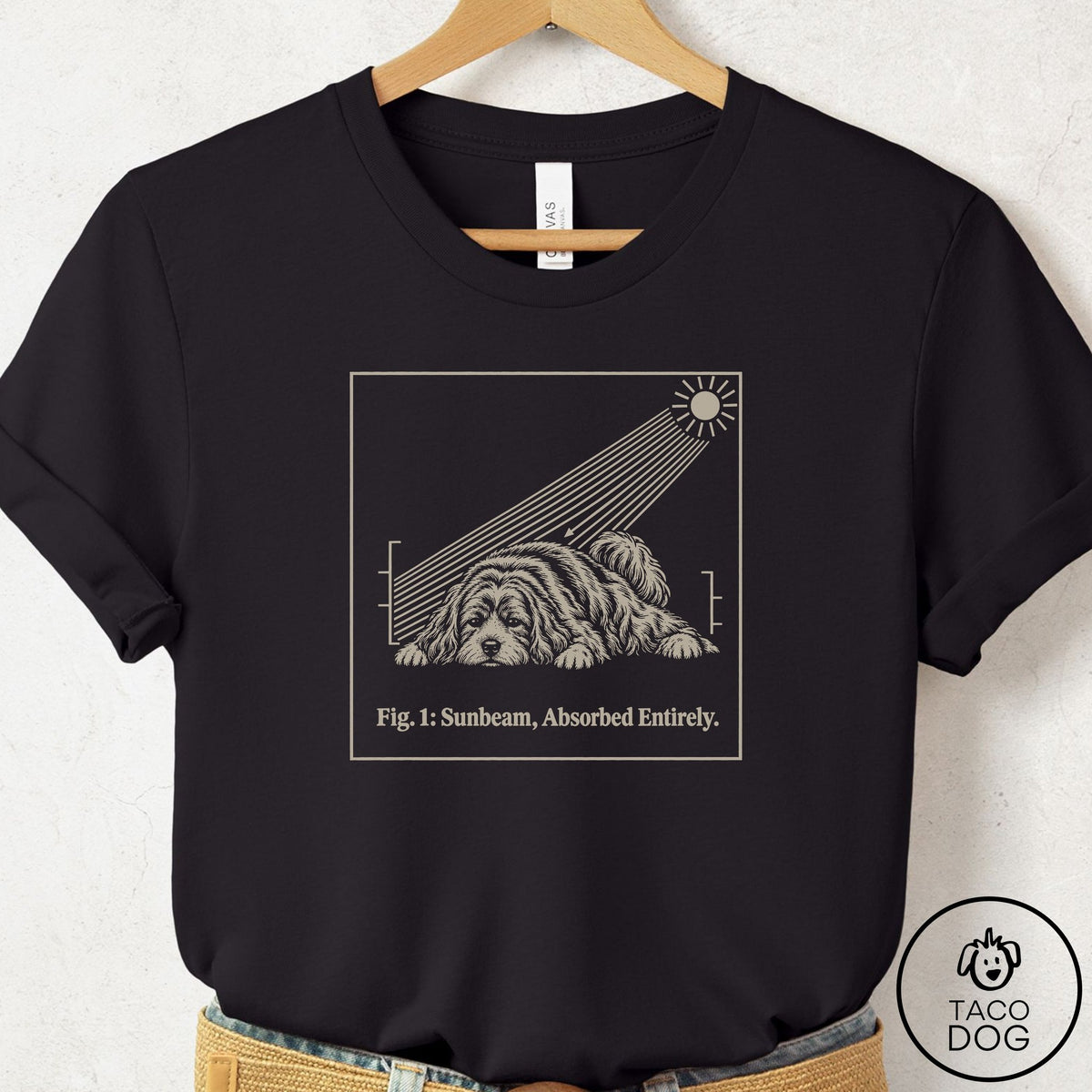 Havanese Sunbeam T-Shirt Black Taco-Dog