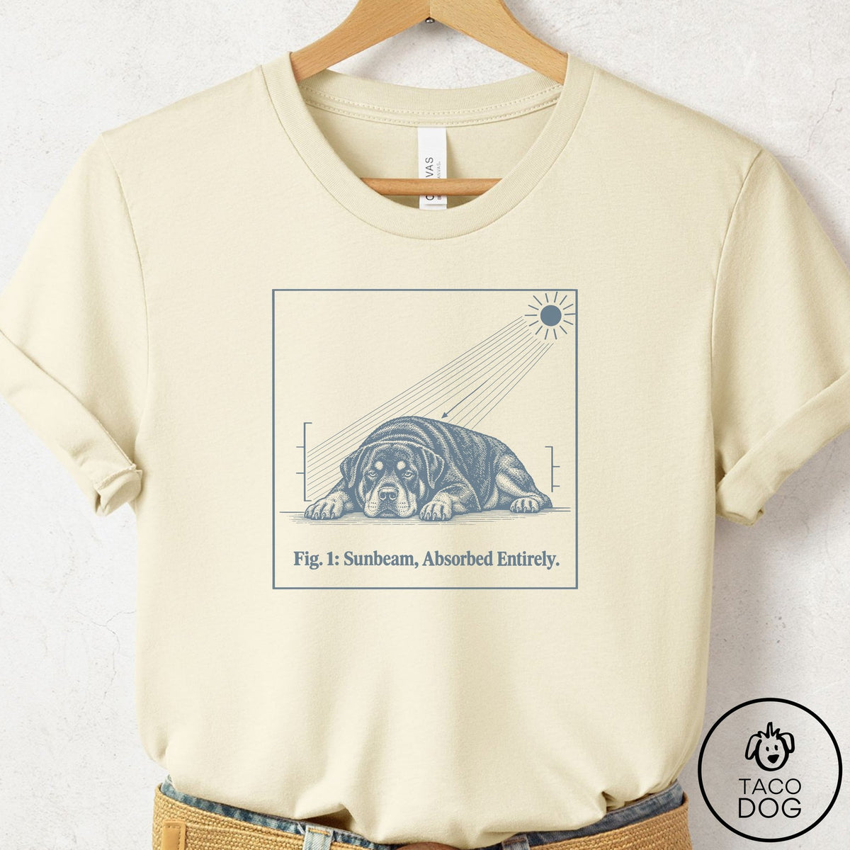 Rottweiler Sunbeam T-Shirt Natural Taco-Dog