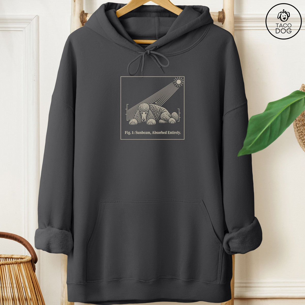 Poodle Sunbeam Hoodie Charcoal Taco-Dog