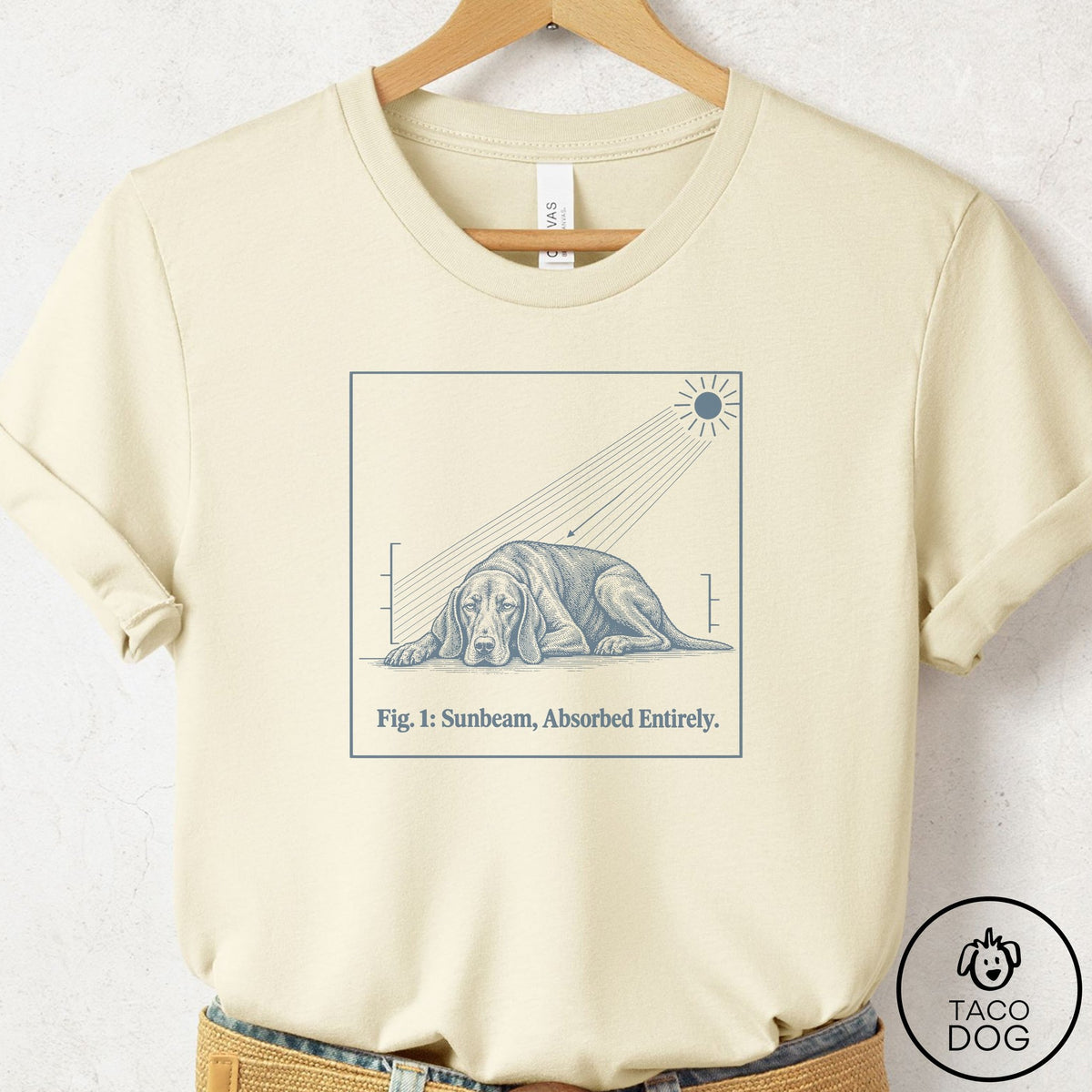Vizsla Sunbeam T-Shirt Natural Taco-Dog