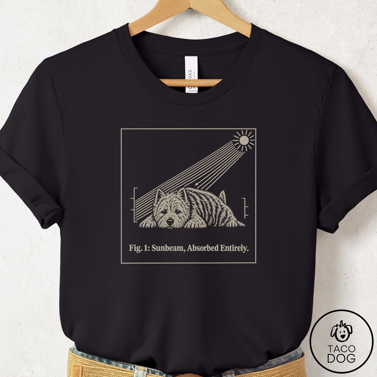 Westie Sunbeam T-Shirt Black Taco-Dog