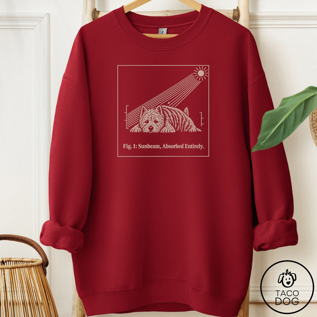 Westie Sunbeam Sweatshirt Garnet Taco-Dog