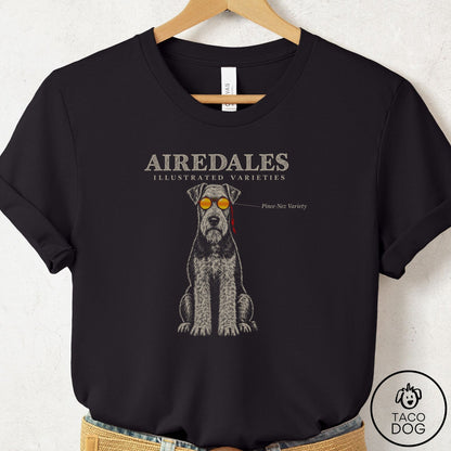 Airedale Sunglasses Field Guide T-Shirt Black Taco-Dog