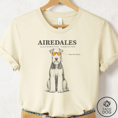 Airedale Sunglasses Field Guide T-Shirt Natural Taco-Dog