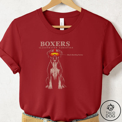 Boxer Sunglasses Field Guide T-Shirt Canvas Red Taco-Dog