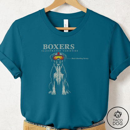 Boxer Sunglasses Field Guide T-Shirt Deep Teal Taco-Dog