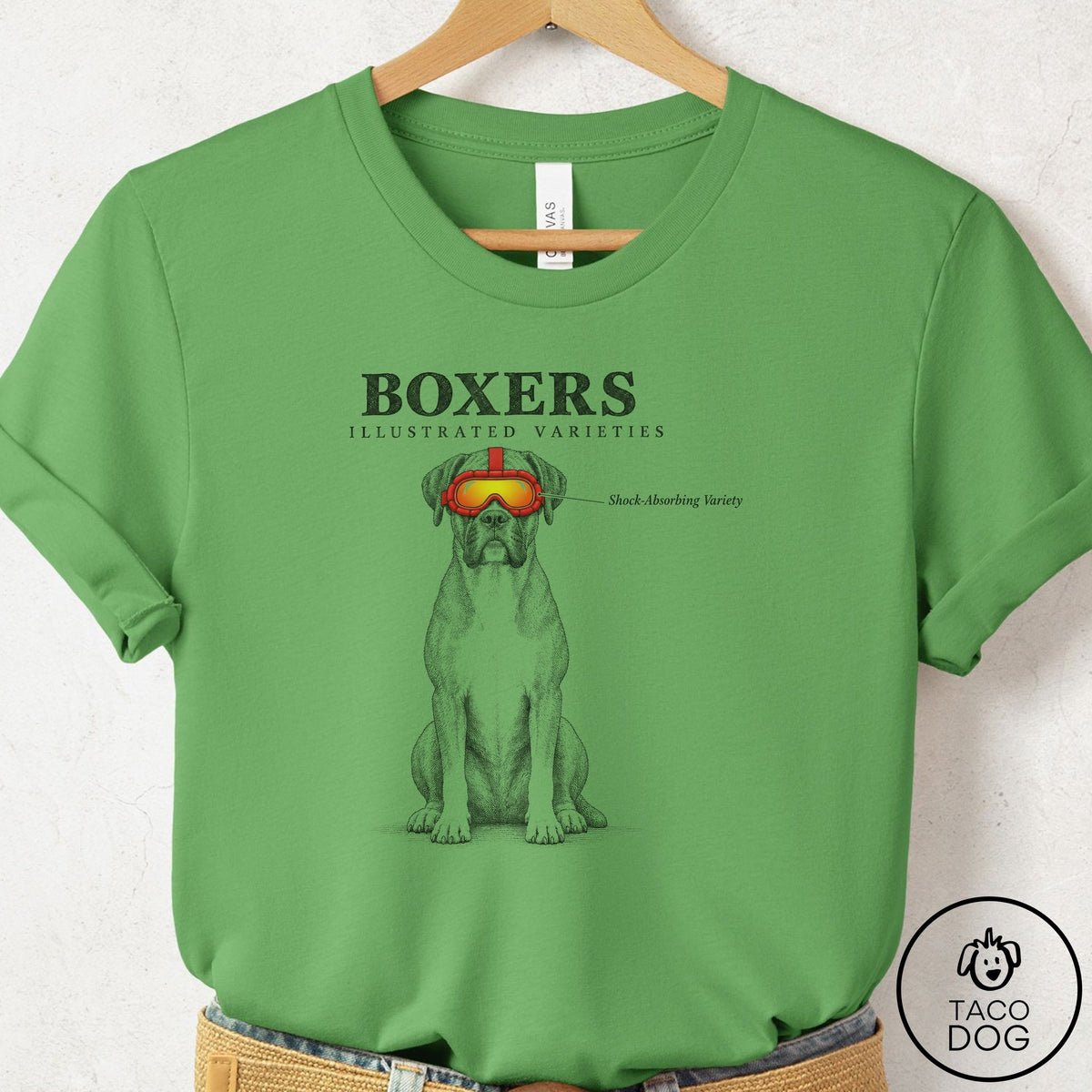 Boxer Sunglasses Field Guide T-Shirt Leaf Taco-Dog