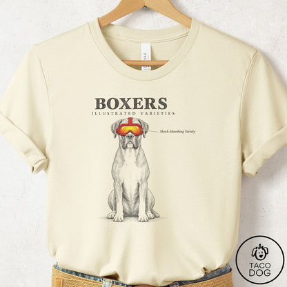 Boxer Sunglasses Field Guide T-Shirt Natural Taco-Dog