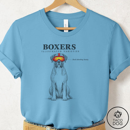 Boxer Sunglasses Field Guide T-Shirt Ocean Blue Taco-Dog