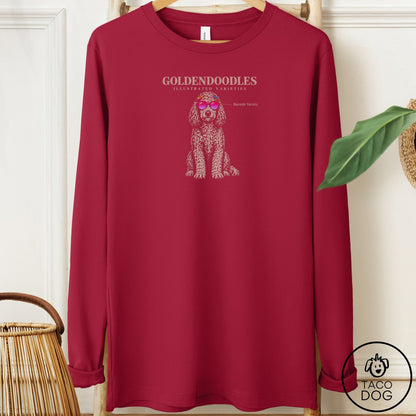 Doodle Sunglasses Field Guide Long Sleeve Tee Cardinal Taco-Dog