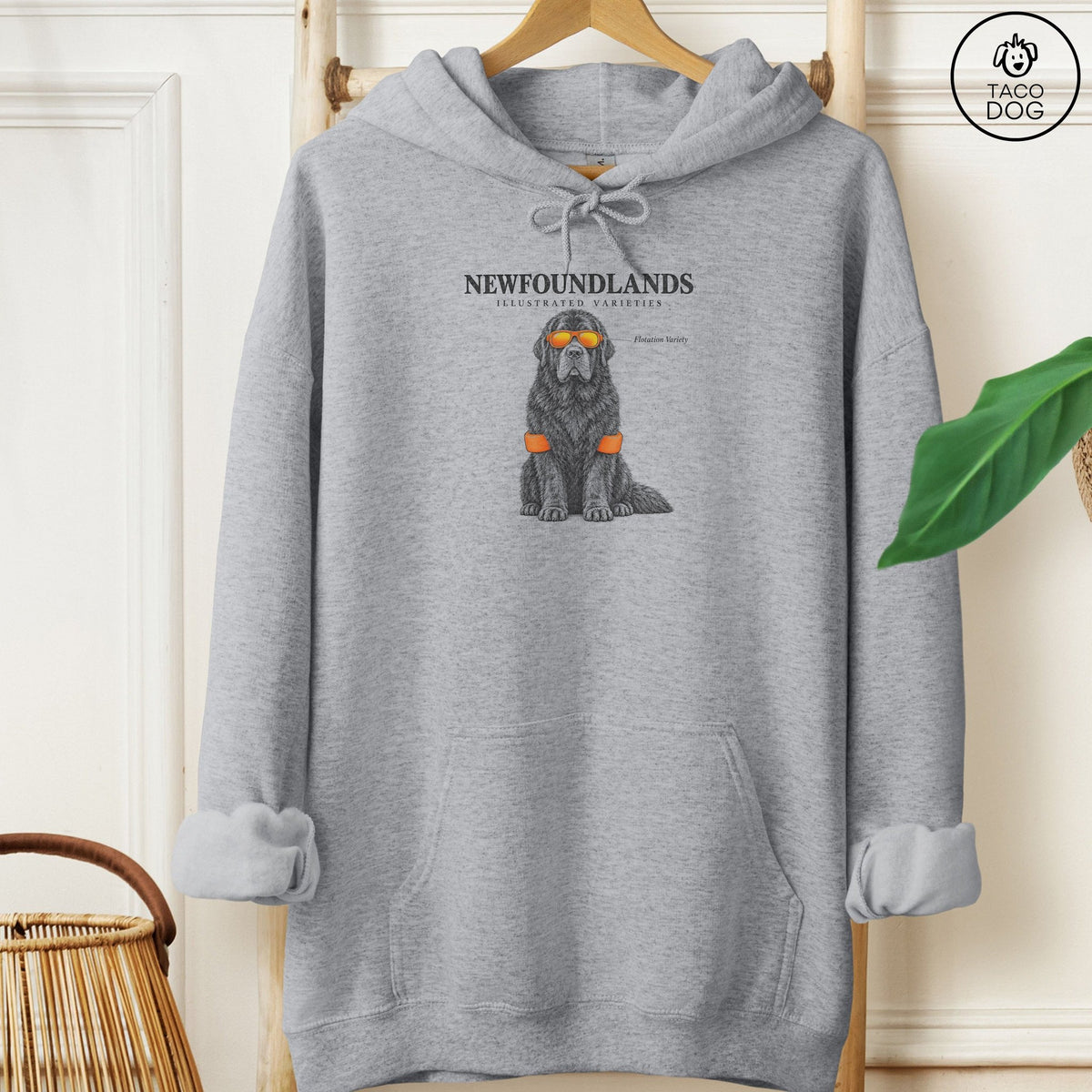Newfoundland Sunglasses Field Guide Hoodie Graphite Heather Taco-Dog