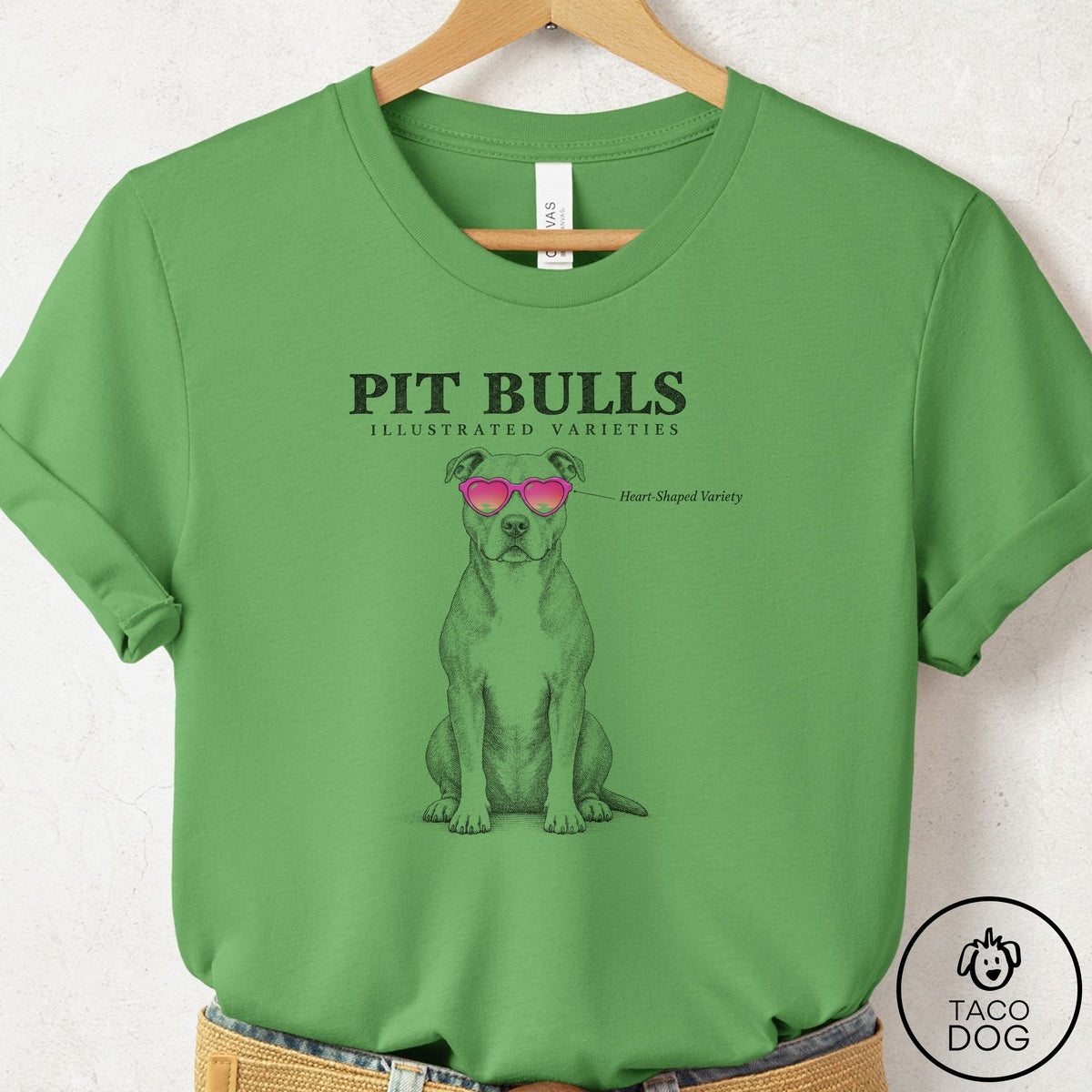 Pitbull Sunglasses Field Guide T-Shirt Leaf Taco-Dog