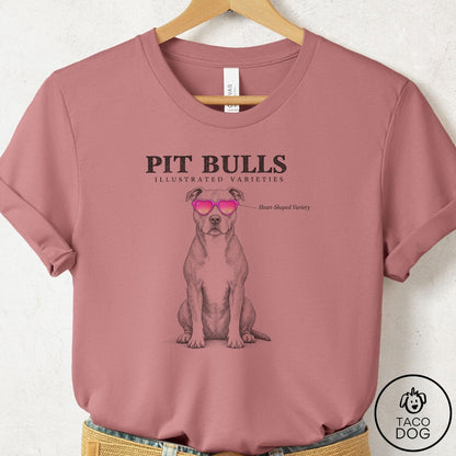Pitbull Sunglasses Field Guide T-Shirt Mauve Taco-Dog