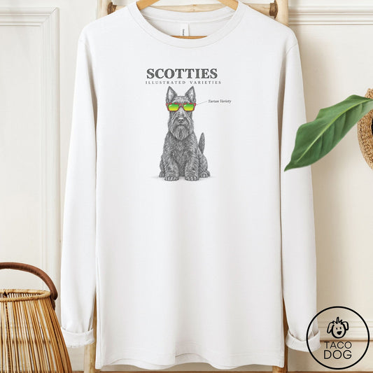 Scottie Sunglasses Field Guide Long Sleeve Tee White Taco-Dog