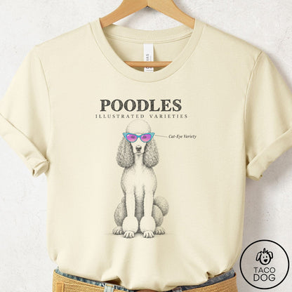 Poodle Sunglasses Field Guide T-Shirt Natural Taco-Dog