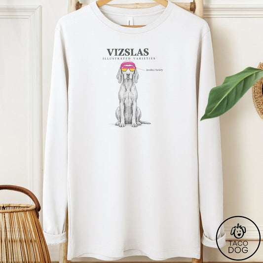 Vizsla Sunglasses Field Guide Long Sleeve Tee White Taco-Dog