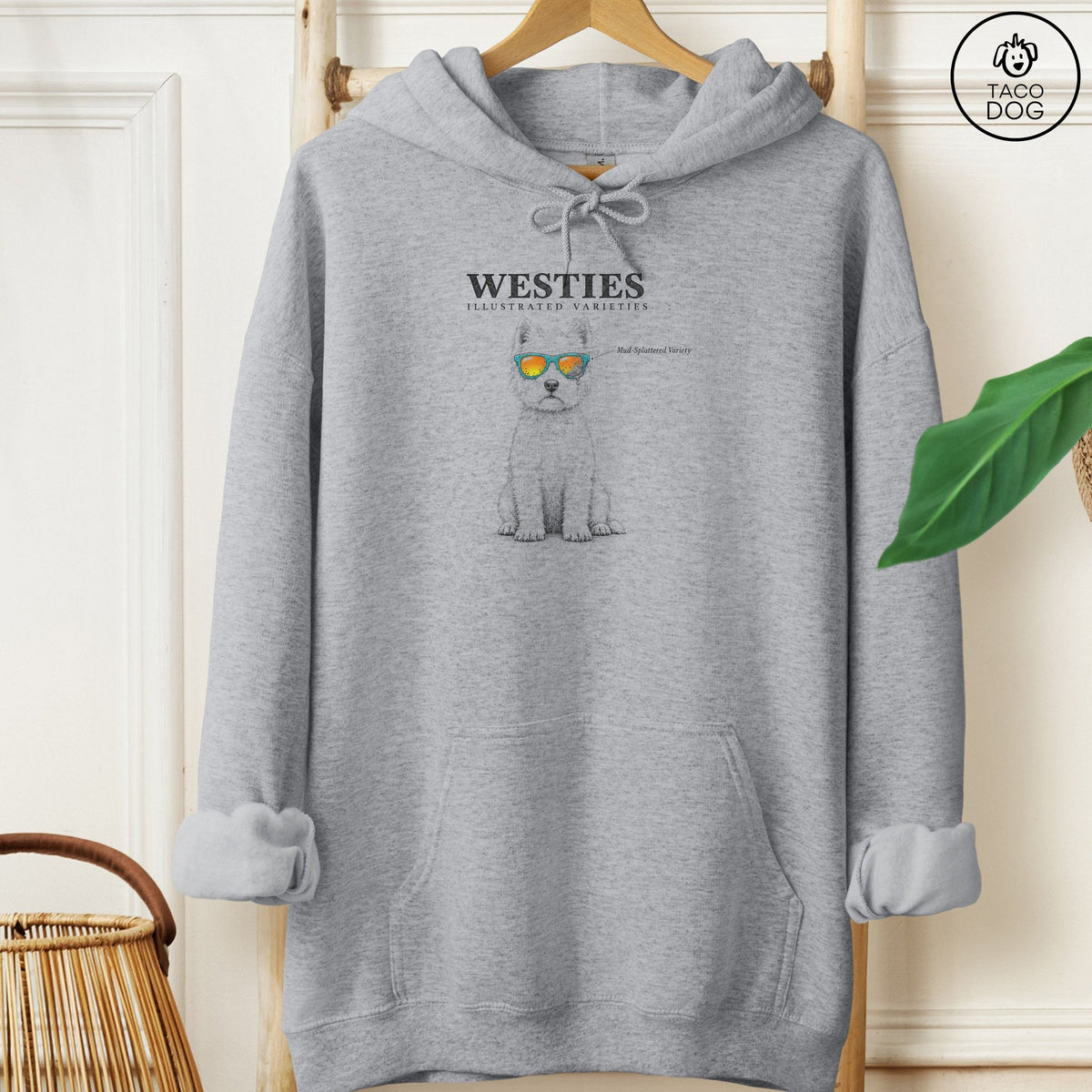 Westie Sunglasses Field Guide Hoodie Graphite Heather Taco-Dog