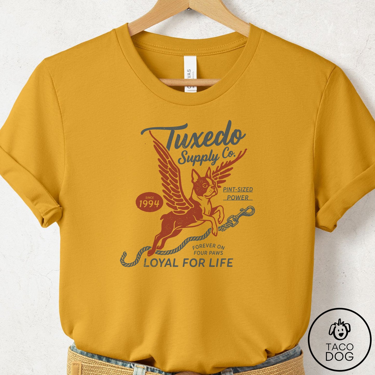 Boston Terrier Supply T-Shirt Mustard Taco-Dog