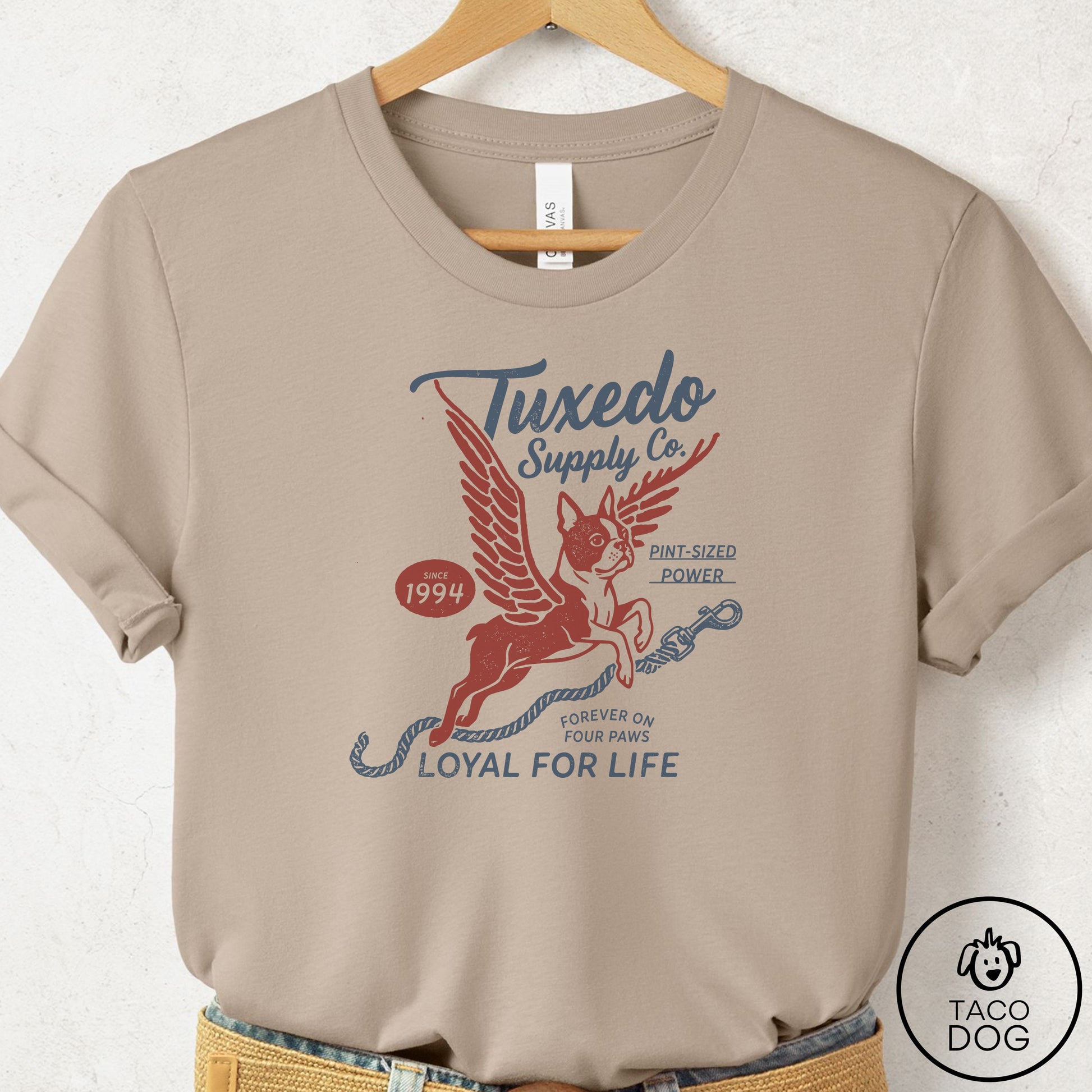 Boston Terrier Supply T-Shirt Tan Taco-Dog
