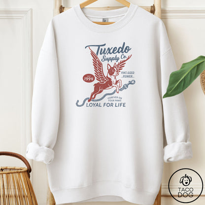 Boston Terrier Supply Sweatshirt White Taco-Dog