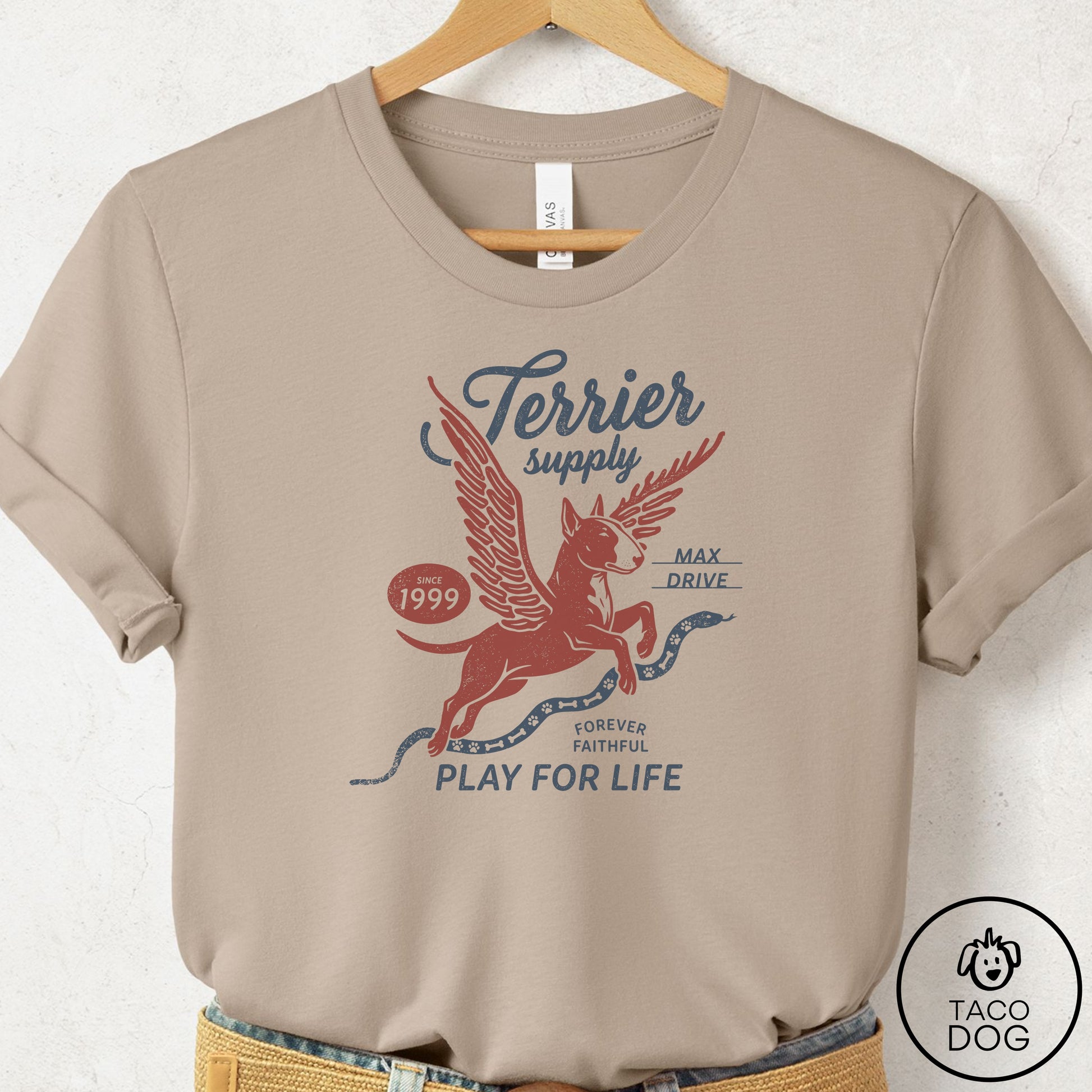 Bull Terrier Supply T-Shirt Tan Taco-Dog