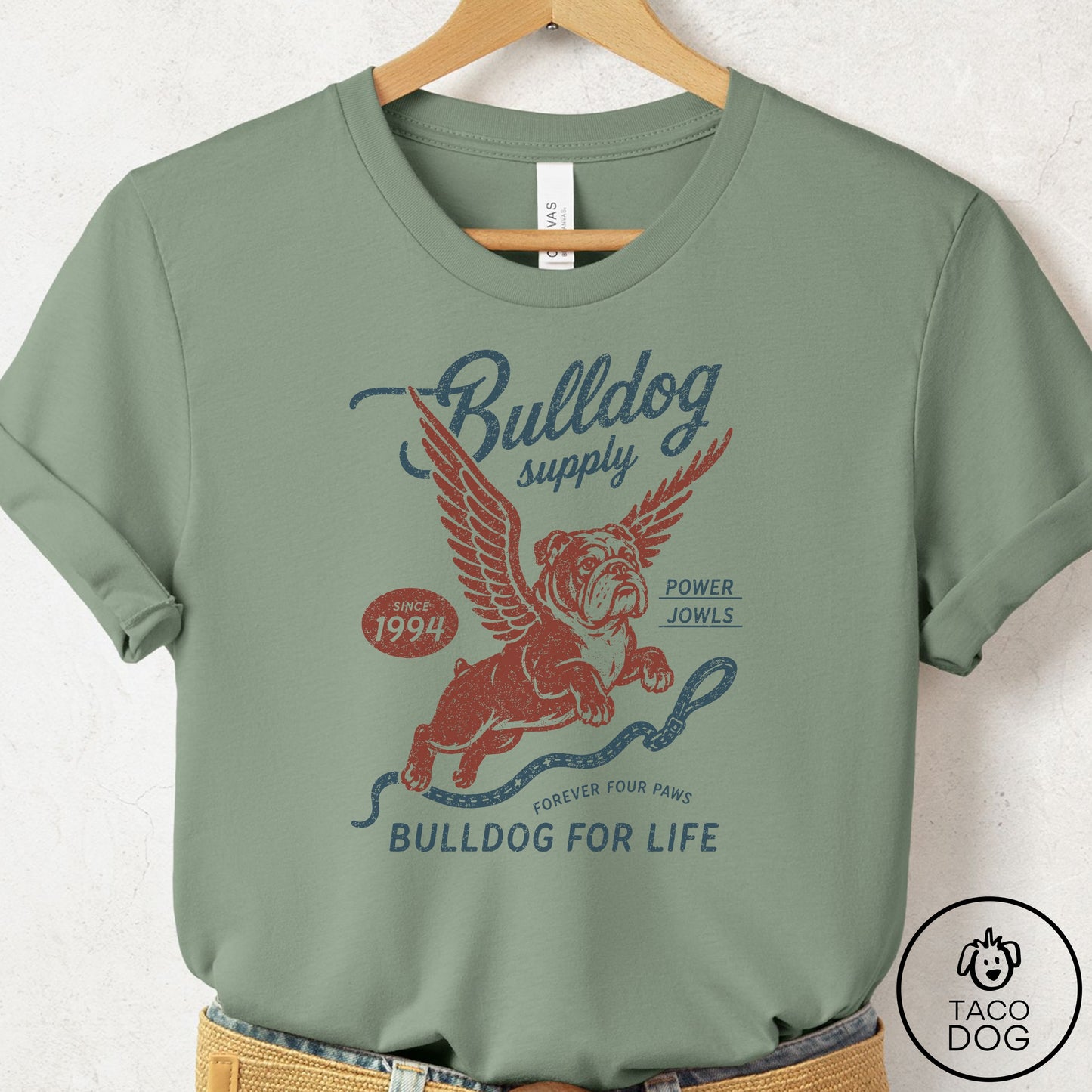 English Bulldog Supply T-Shirt Sage Taco-Dog