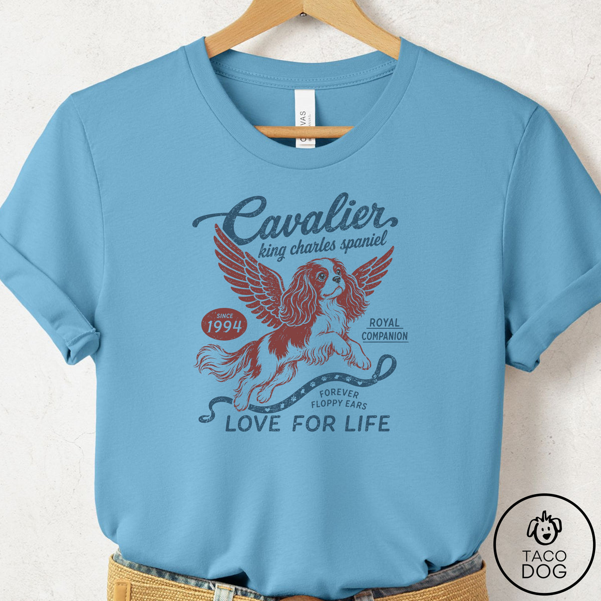 Cavalier King Charles Spaniel Supply T-Shirt, design close-up