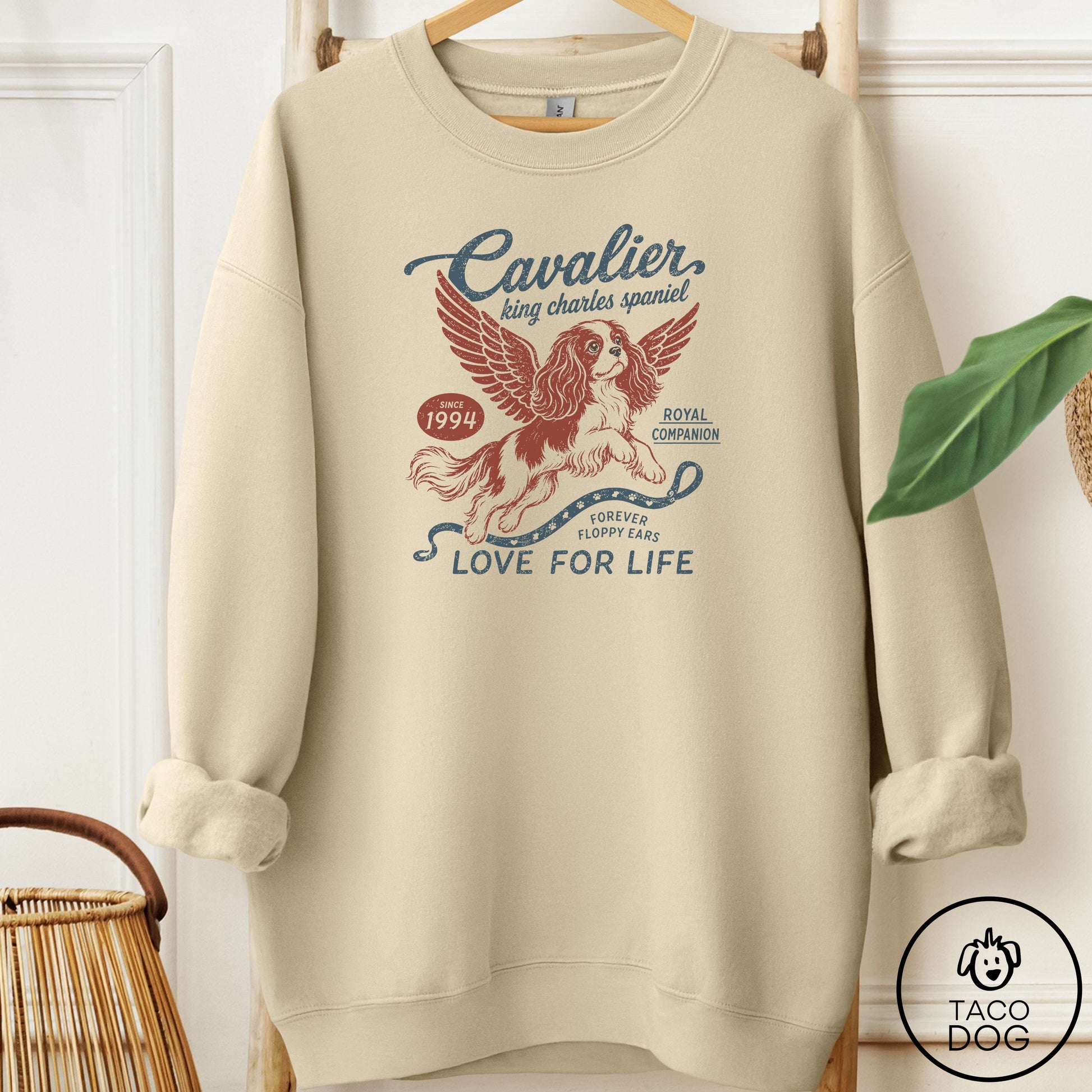 Cavalier King Charles Spaniel Supply Sweatshirt Sand Taco-Dog