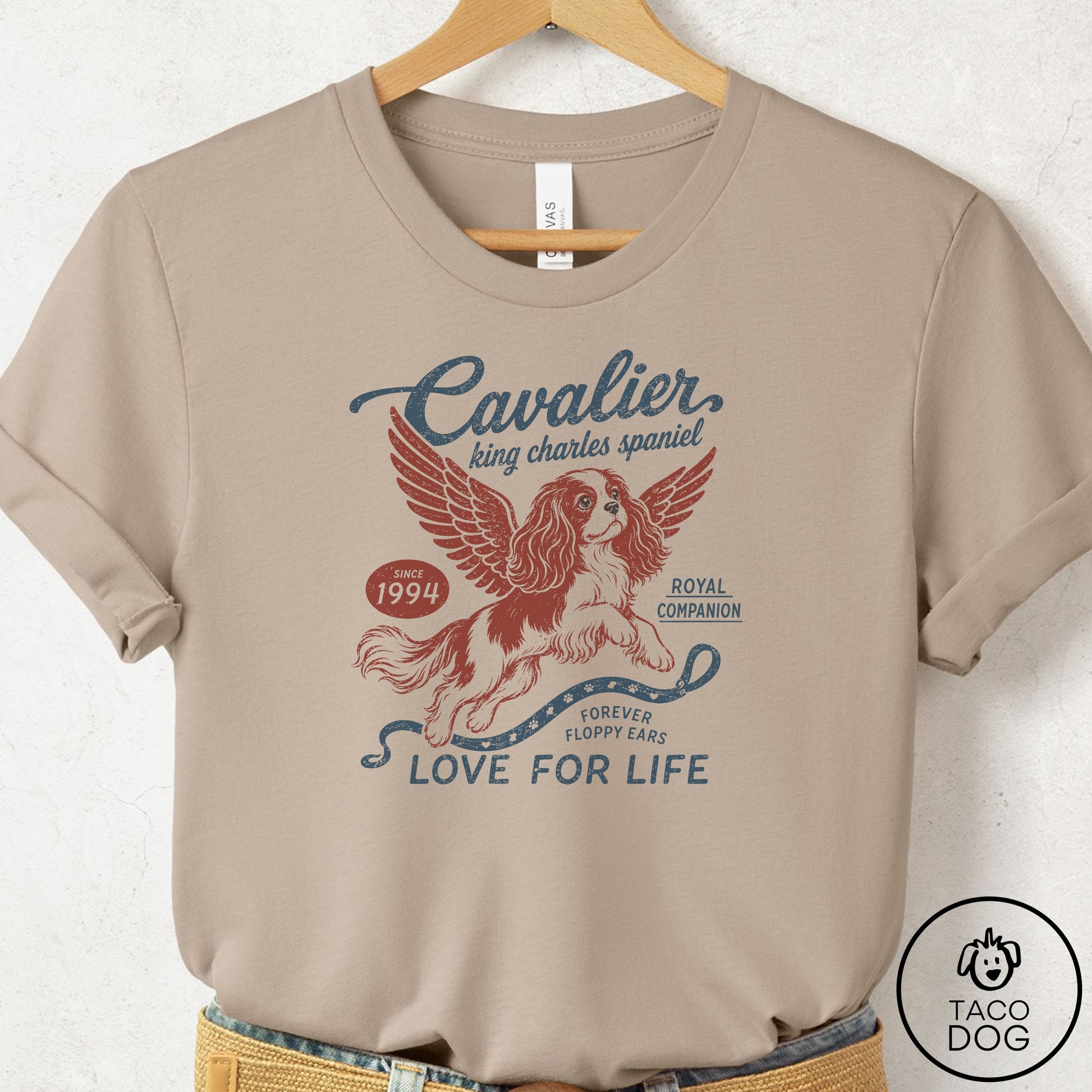 Cavalier King Charles Spaniel Supply T-Shirt Tan Taco-Dog