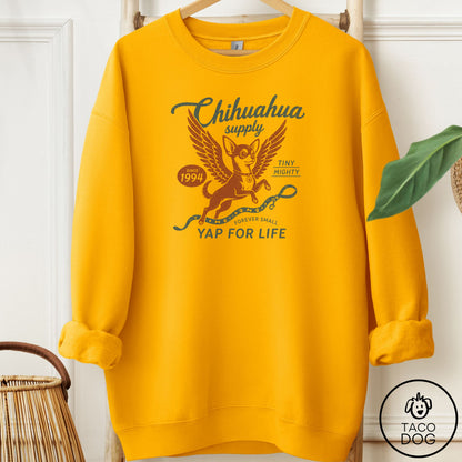 Chihuahua Supply Sweatshirt Gold Taco-Dog