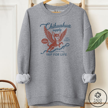 Chihuahua Supply Sweatshirt Graphite Heather Taco-Dog