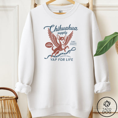 Chihuahua Supply Sweatshirt White Taco-Dog