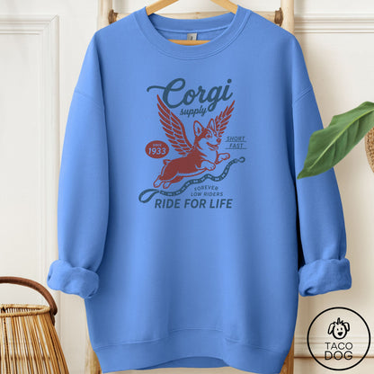 Corgi Supply Sweatshirt Carolina Blue Taco-Dog