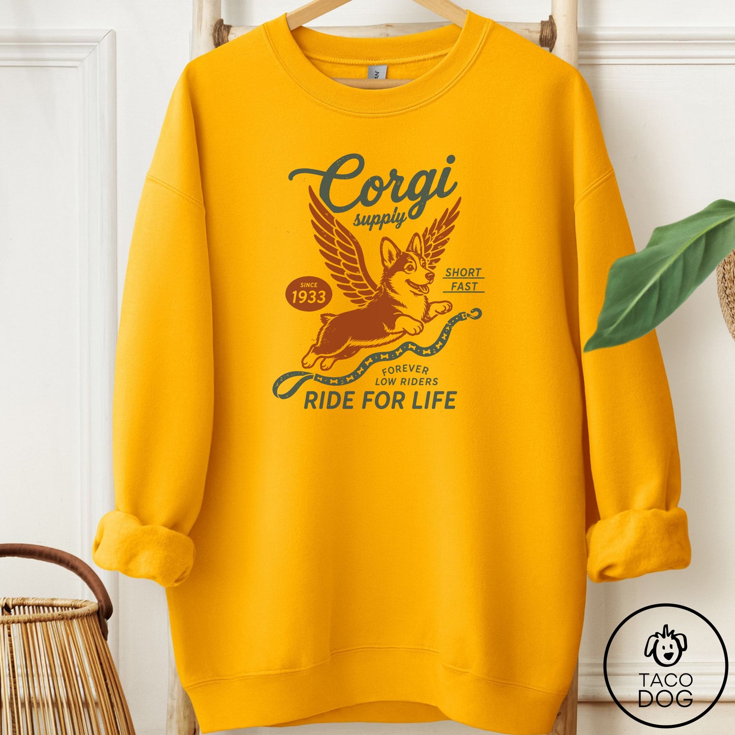 Corgi Supply Sweatshirt Gold Taco-Dog