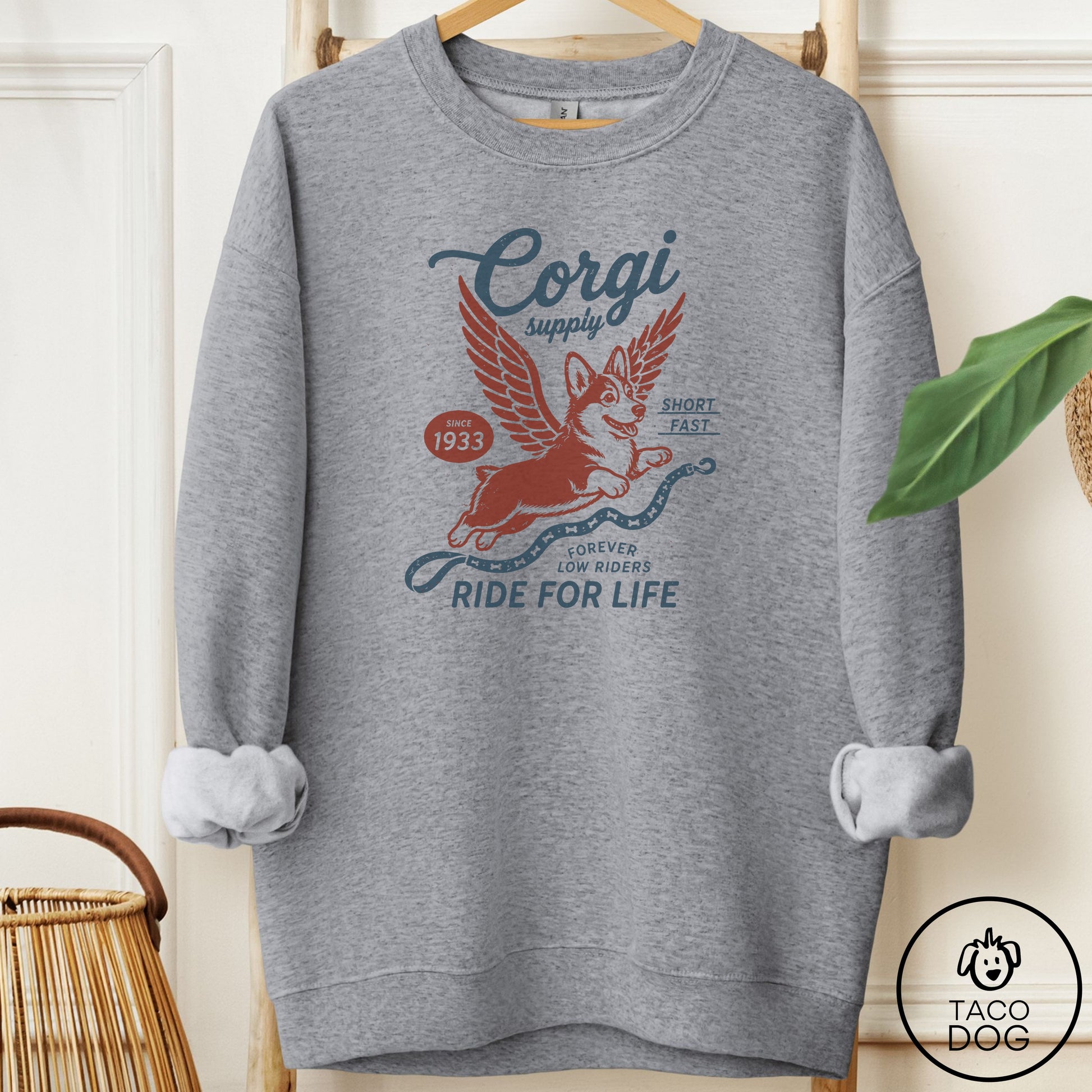 Corgi Supply Sweatshirt Graphite Heather Taco-Dog