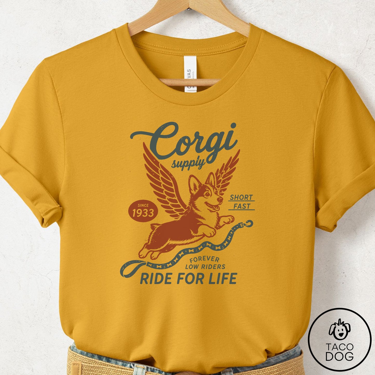 Corgi Supply T-Shirt Mustard Taco-Dog
