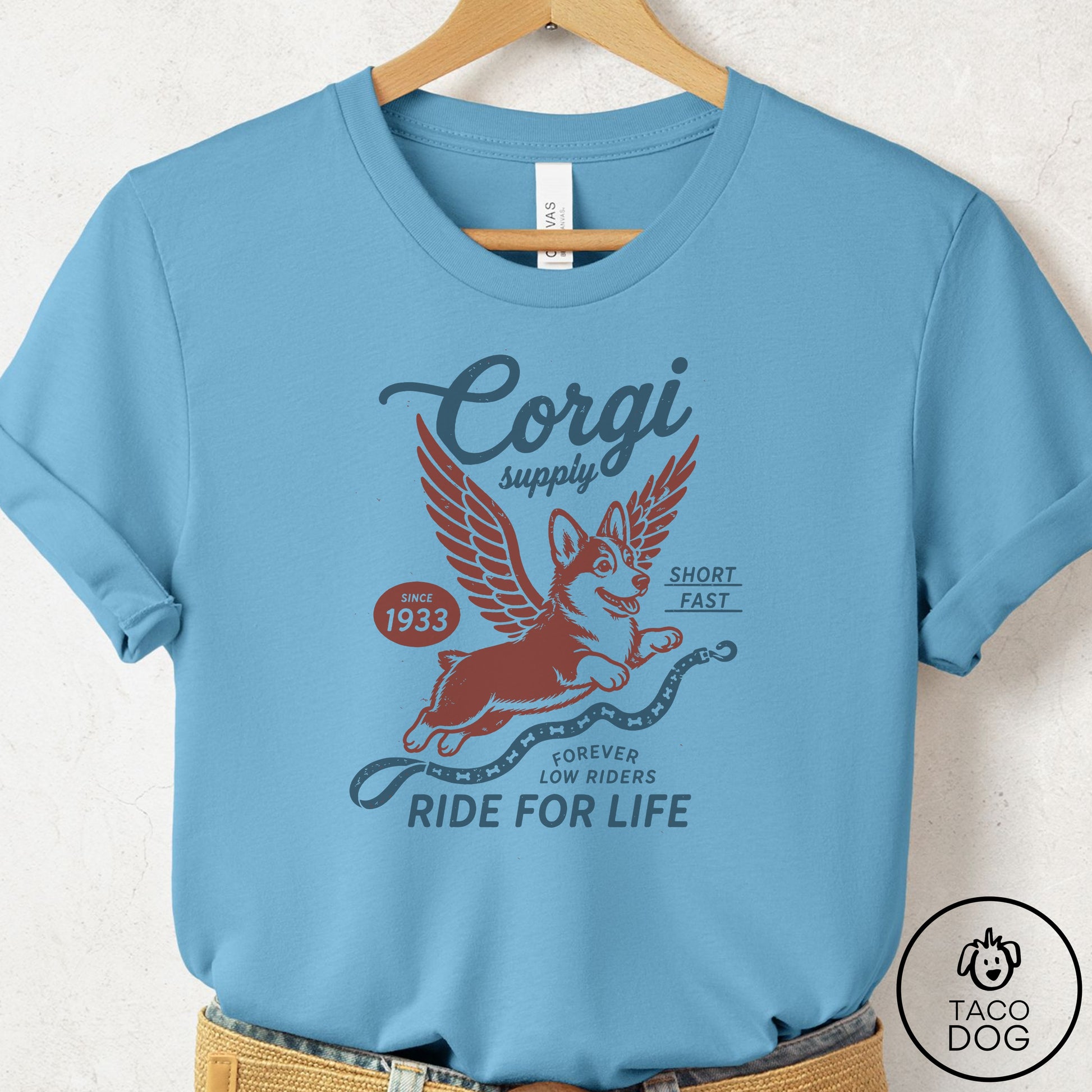 Corgi Supply T-Shirt Ocean Blue Taco-Dog