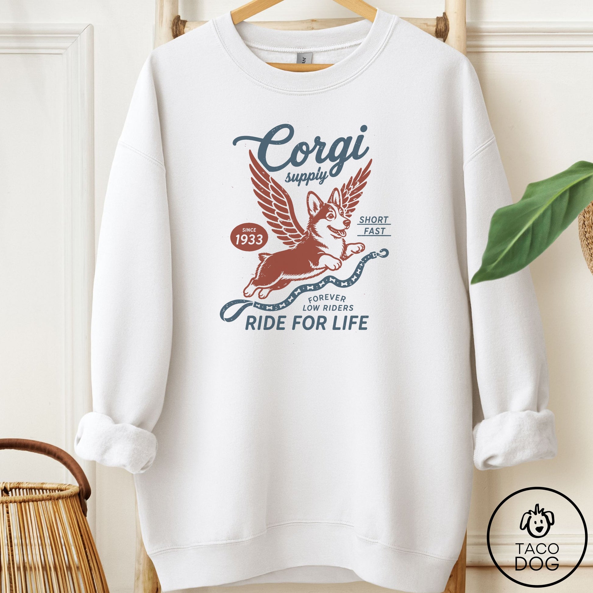 Corgi Supply Sweatshirt White Taco-Dog