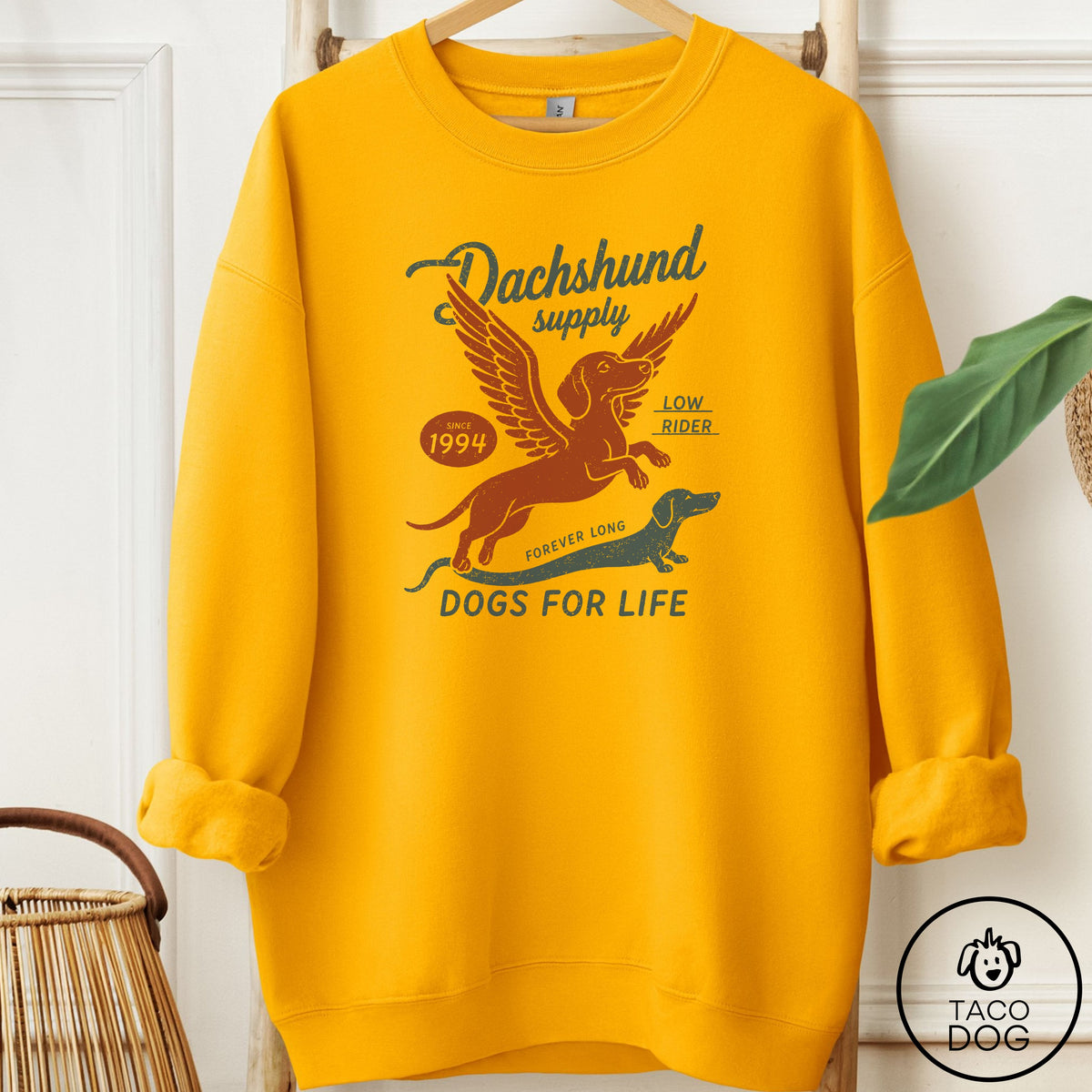 Dachshund Supply Sweatshirt Gold S Taco-Dog