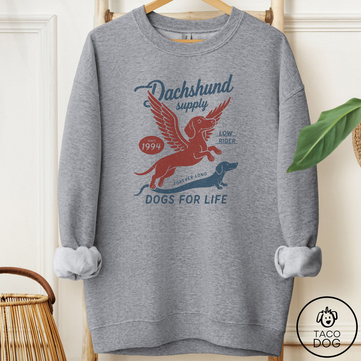 Dachshund Supply Sweatshirt Graphite Heather S Taco-Dog
