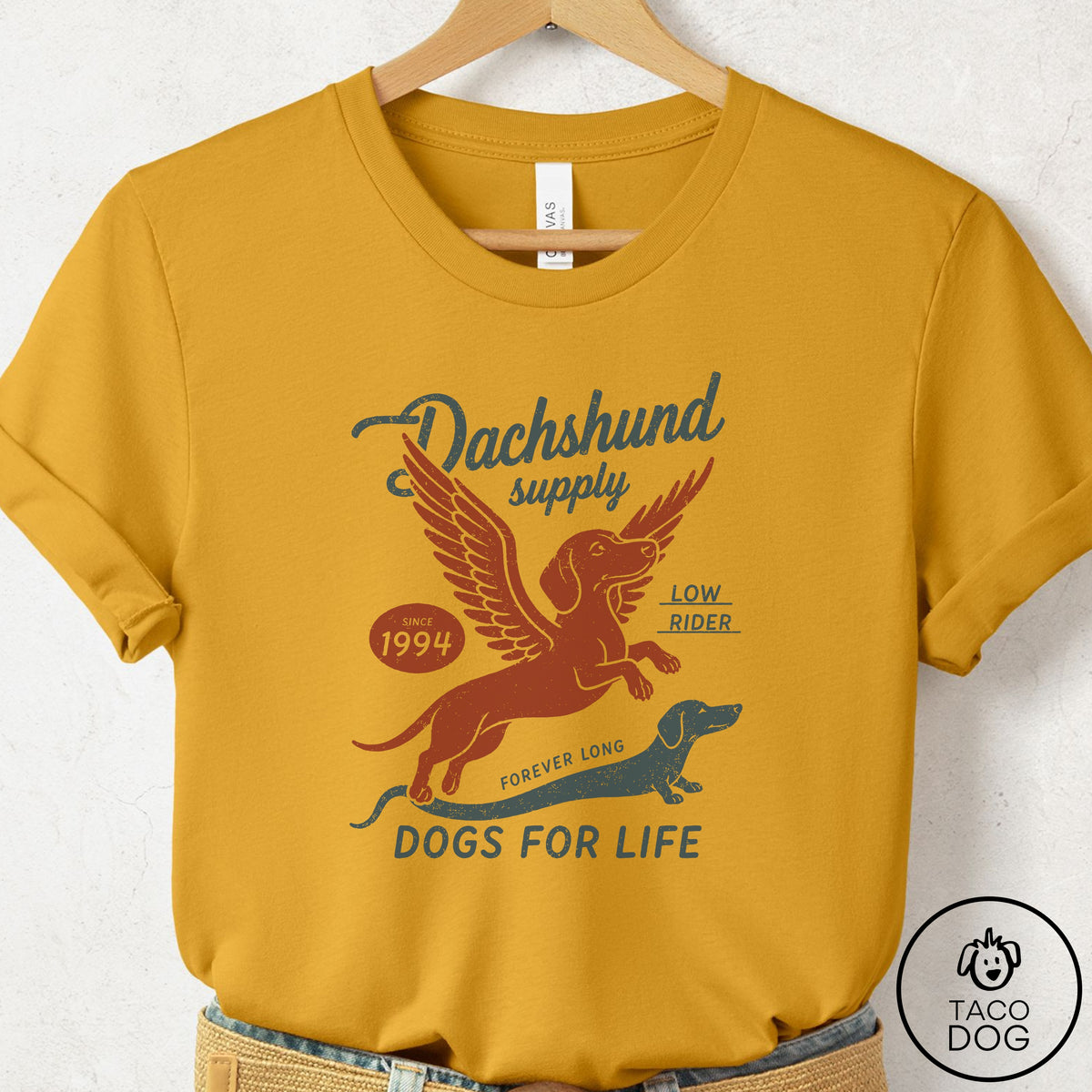 Dachshund Supply T-Shirt Mustard XS Taco-Dog