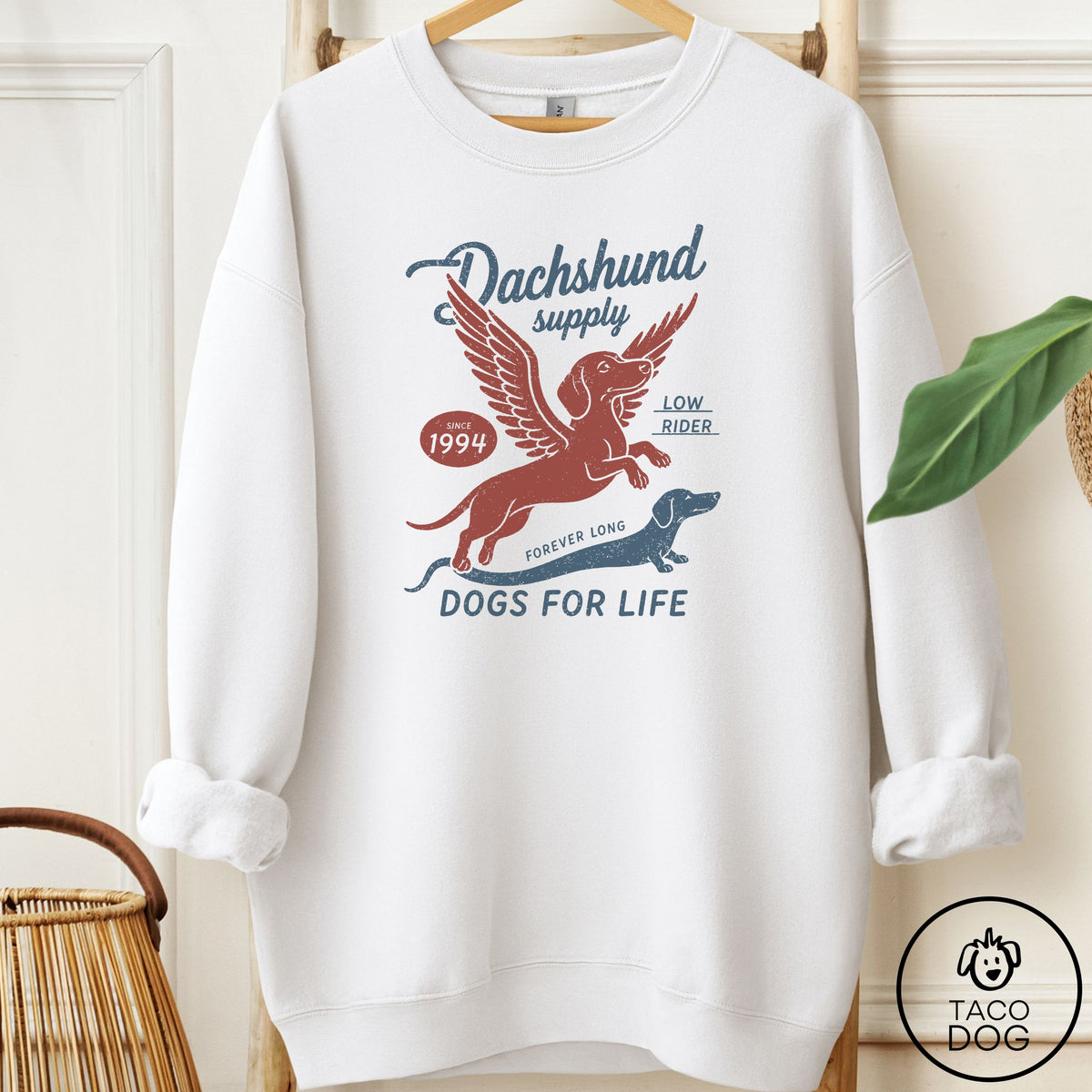 Dachshund Supply Sweatshirt White S Taco-Dog