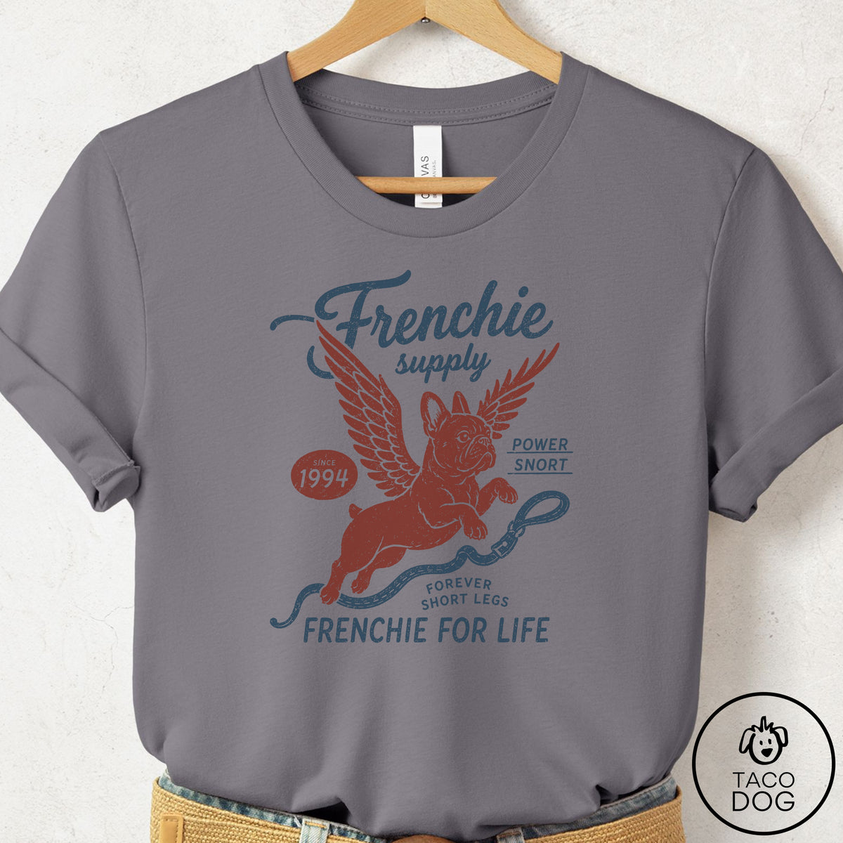 French Bulldog Frenchie Supply T-Shirt, design close-up