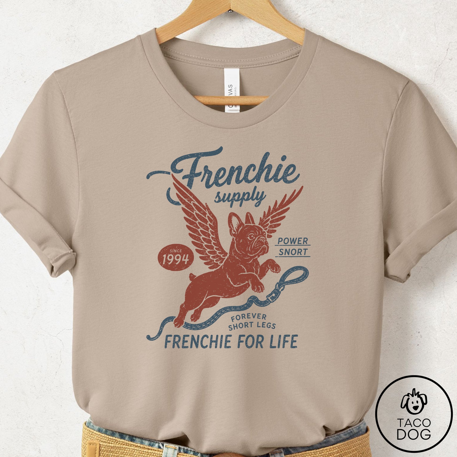 French Bulldog Frenchie Supply T-Shirt Tan Taco-Dog